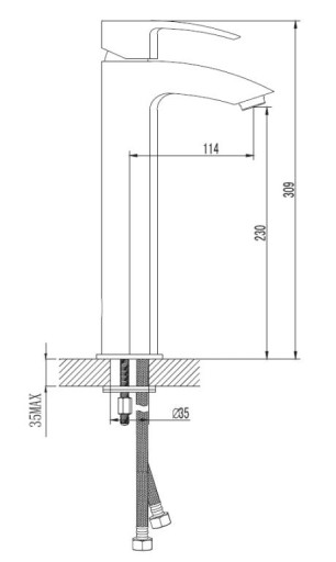 РАКОВИНА FACTOR стоячая OMNIRES MURAY MU6112CR