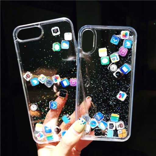 ЧЕХОЛ LIQUID GLITTER SAND ICONS iPhone 6 6S Plus