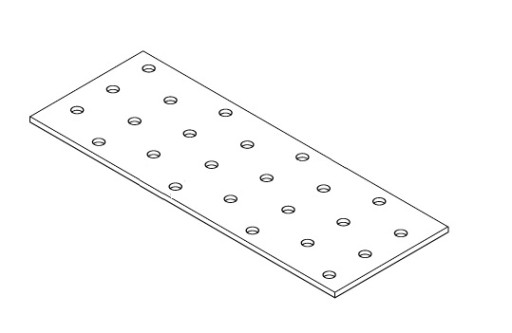 Перфорированная пластина плоская крепежная крепежа 160x60