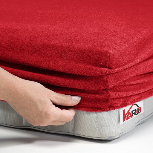 Prześcieradło frotte z gumką 90x200 czerwone 024 KARO