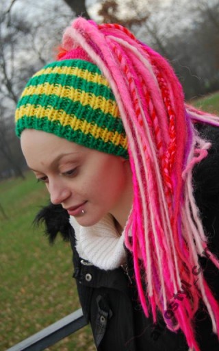 rock opaska rasta na dredy,warkoczyki,jamajka