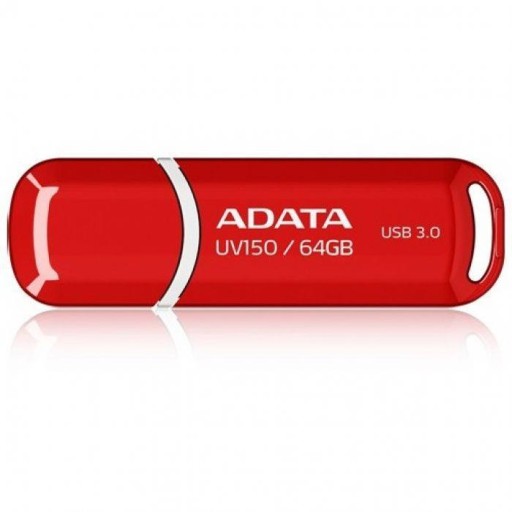 Флеш-накопитель ADATA UV150 64 ГБ USB 3.0 90 Мбит/с красный/черный