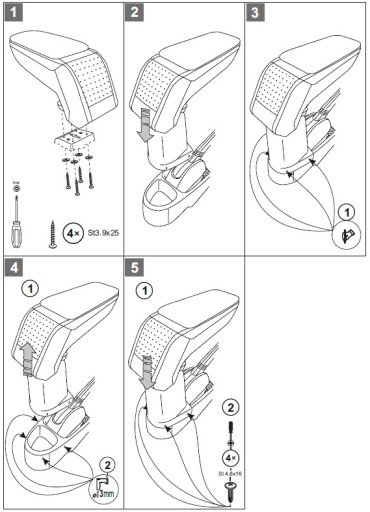 СТАНДАРТНЫЙ ПОДЛОКОТНИК Toyota Aygo, 2005->