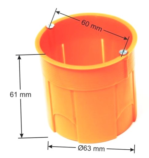 Коробка скрытого монтажа глубиной 60 мм для стены, гипсокартон Z60DF, оранжевый, 10 шт.