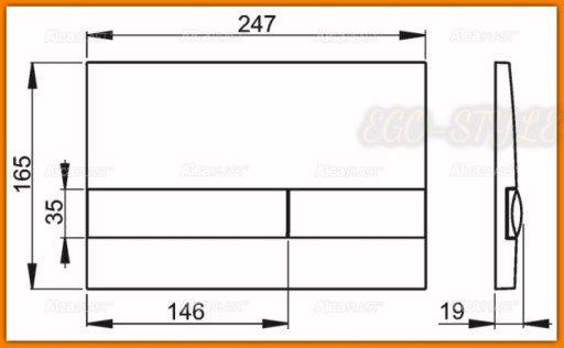 AlcaPLAST Кнопка для унитаза, глянцевый хром/МАТ M1743 Delfin