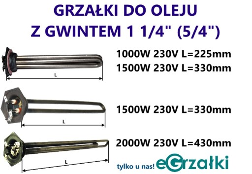 Wkład ceramiczny do grzejnika GGS GGSM-1,5kW L=590