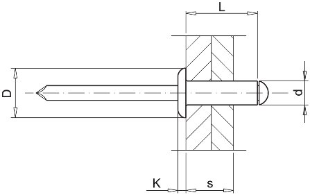 Заклепки потайные заклепки окрашенные в белый цвет Al/St 4x10 10 шт.