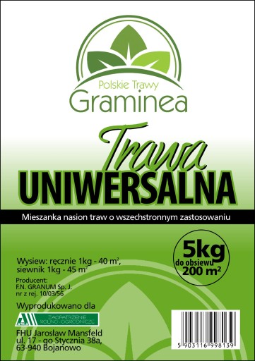 Газонная трава Graminea Universal 50 кг, семена