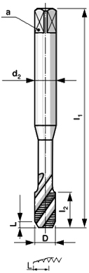 Машинный поворотный кран M10 HSSE INOX TIN VA