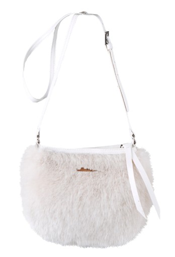 TORBA SMALL FUR SHOULDER BAG WHITE BARTS
