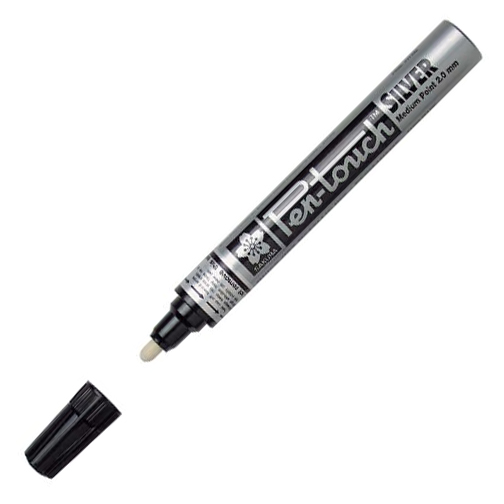 Маркер Sakura Pen-Touch средний 2,0 мм, серебристый