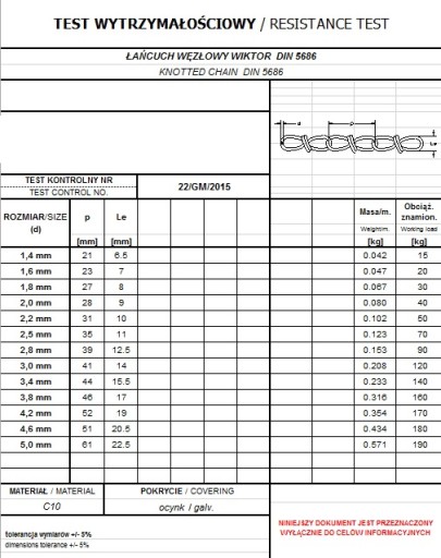 УЗЕЛ ЦЕПЬ ОЦИНКОВАННЫЙ DIN 5686 2мм - 118 метров