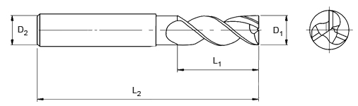 Фреза VHM для АЛЮМИНИЯ Heavy Cut 5мм x 25 мм x 100 ЧПУ