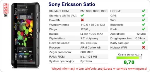 SONY ERICSSON U1 SATIO IDOU 3 ЦВЕТА