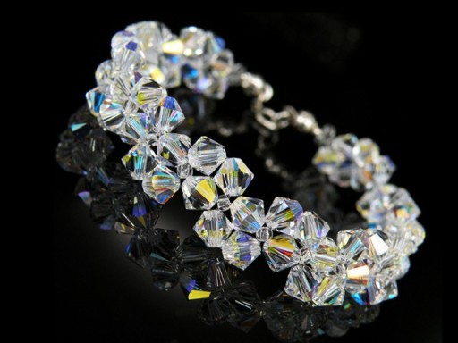 Свадебный браслет с кристаллами SWAROVSKI, переливающийся