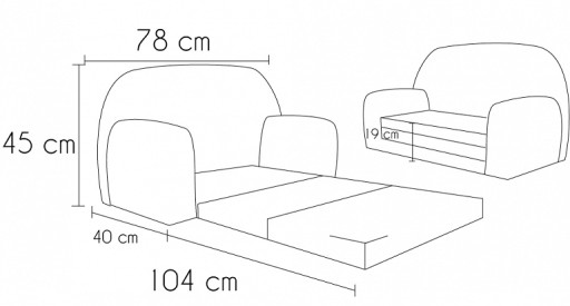 Детский мини-диван Диван-кровать Киви