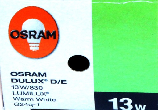 КОМПАКТНАЯ ВСТРАИВАЕМАЯ ЛАМПА OSRAM G24q-1 13Вт/830