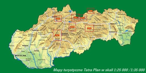 ОРАВА, МАГУРА, БЕСКИД-ЖВЕЦКИ ТУРИСТИЧЕСКАЯ КАРТА 5007 TATRA PLAN