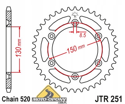 Комплект привода Yamaha YZ-F 250 F 14-17r S усиленный.