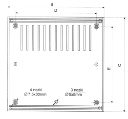 Z-17W Пластиковый корпус 217x235мм h=92мм - черный Z17W