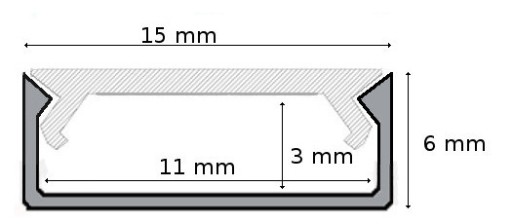 Профиль для светодиодной ленты ПВХ SLIM №379