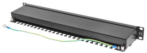 PATCH PANEL 24 PORT 1U KAT.5E FTP CZARNYLAANBERGPATCH PANEL 24 port kat 5E
