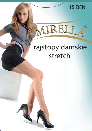 MIRELLA Rajstopy stretch 15 den roz. 5/XXL Grafit