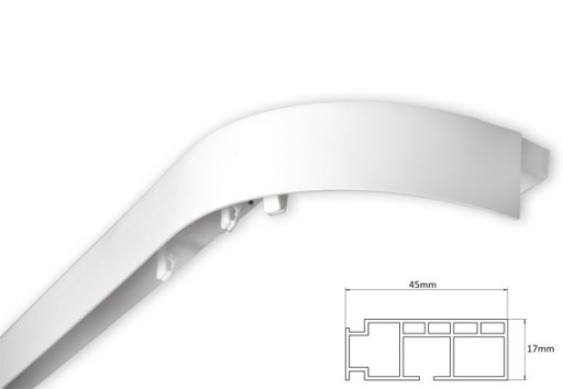 Karnisz 2,45 Szyna sufitowa PCV I 245 ŁUK + OSŁONA
