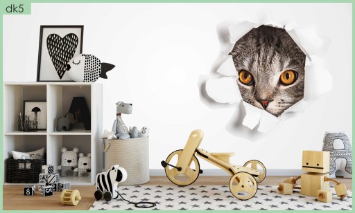3D НАКЛЕЙКИ НА СТЕНУ для детей 120см КОШКА КОТЕНОК украшение стены
