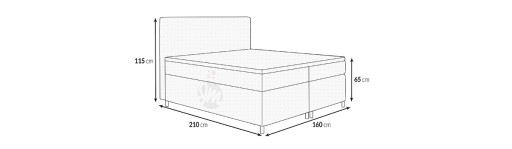 КОНТИНЕНТАЛЬНАЯ БОЛЬШАЯ КРОВАТЬ ВМЕСТИМОСТЬЮ 160X200, вариант D2