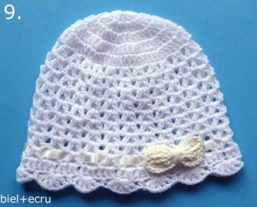 КРЕЩЕННАЯ ШАПКА крючком, ручная работа, 38-40 см.