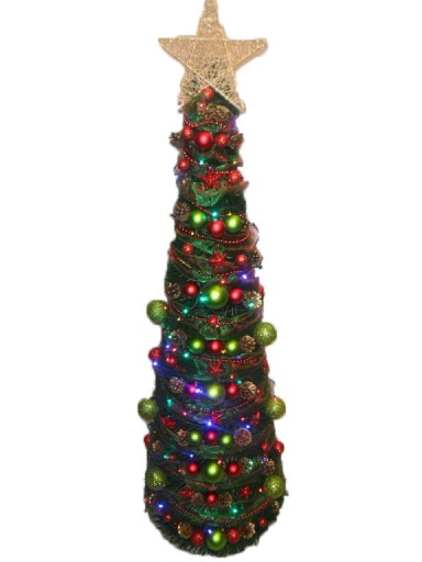 STOŻEK choinka z dekoracją+ LED z KORALIKAMI 70 cm