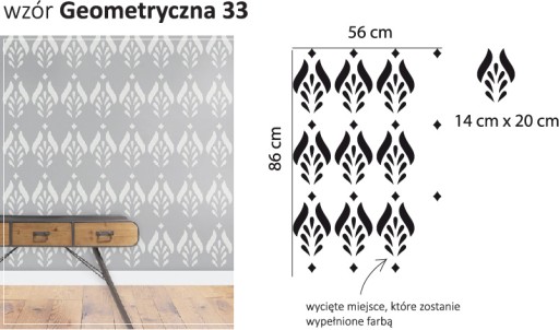 SZABLON MALARSKI WIELORAZOWY TAPETA GEOMETRYCZNA33