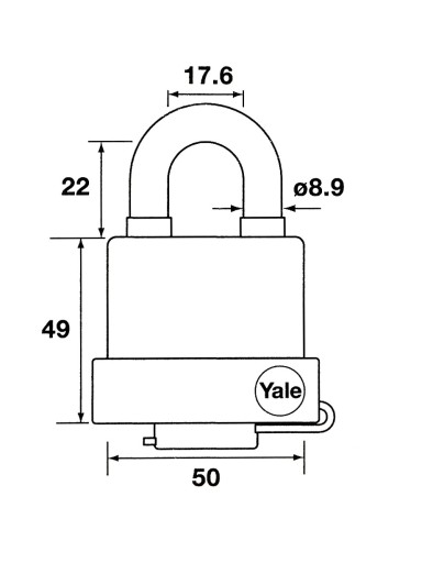 Ламинированный водонепроницаемый навесной замок Yale Y220/51/118/1