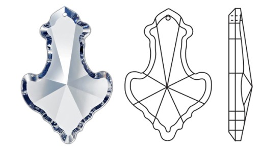 Французский кулон Crystal 63 -миллиметровый барокко