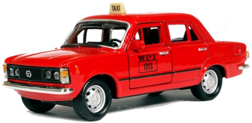 МЕТАЛЛИЧЕСКАЯ МОДЕЛЬ АВТО FIAT 125p ТАКСИ ПЕРЕКЛЮЧАТЕЛИ WPT