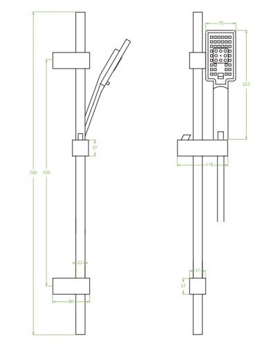 KVADRATO RAIL/CUBIC NLQ 01AD ДУШЕВОЙ НАБОР