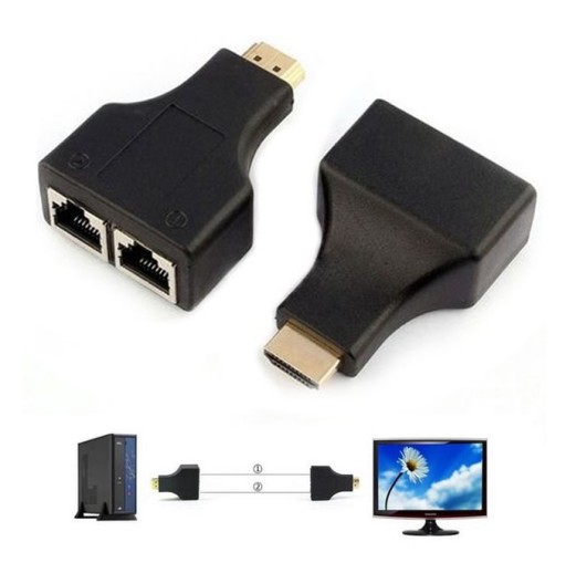 АДАПТЕР-ЭКСТЕНДЕР-ПРЕОБРАЗОВАТЕЛЬ HDMI - RJ45 30M 2ШТ.