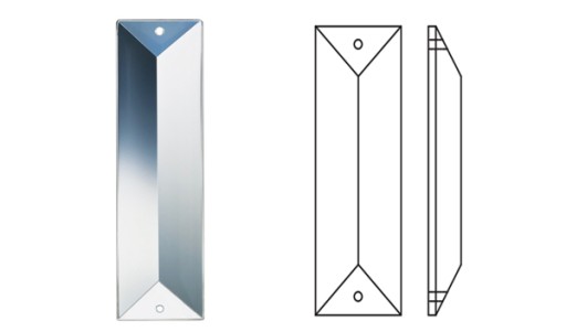 Хрустальная подвеска-призма 63мм 2 отверстия для ламп