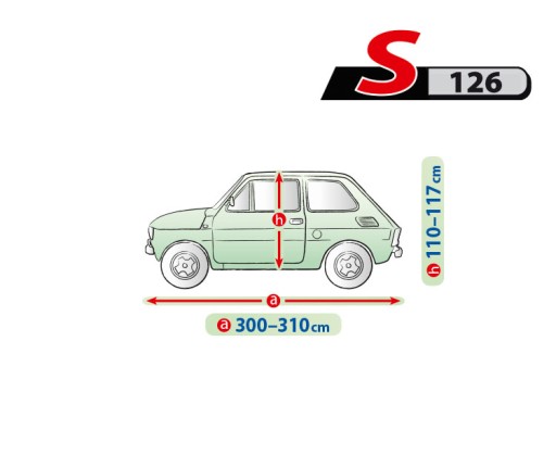 Брезентовый чехол, 3 слоя, с ВЕРЕВКОЙ для Fiat 126p