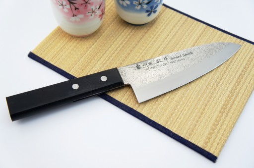 Satake Nashiji Black Paka Japoński Nóż Deba 15,5cm