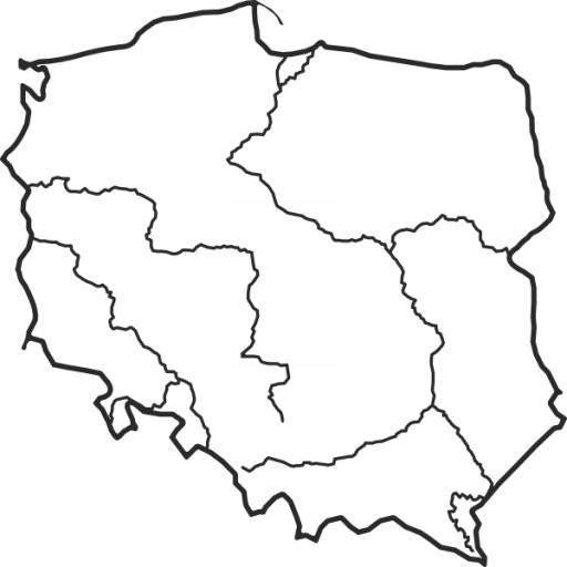 Наклейка-карта рек Польши для детей 100 см