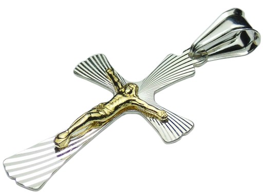 Srebrny Łańcuszek Męski Bismarck 5,8mm + Krzyżyk