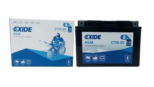 АККУМУЛЯТОР ДЛЯ МОТОЦИКЛА EXIDE BIKE AGM YT9B-BS 12V