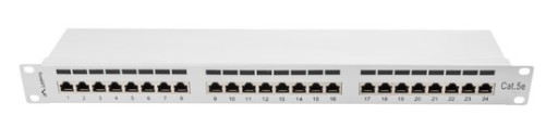PATCH PANEL 24 port kat 5E FTP szary RACK Patchpanel 19