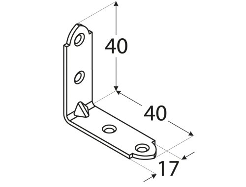 KW2 УЗКОУГЛОВОЙ МОНТАЖНЫЙ РАЗЪЕМ 40x40x17 10шт.