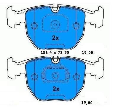 MIKODA 70439 НАКЛАДКИ BMW 5 E39 передние под диски 324мм