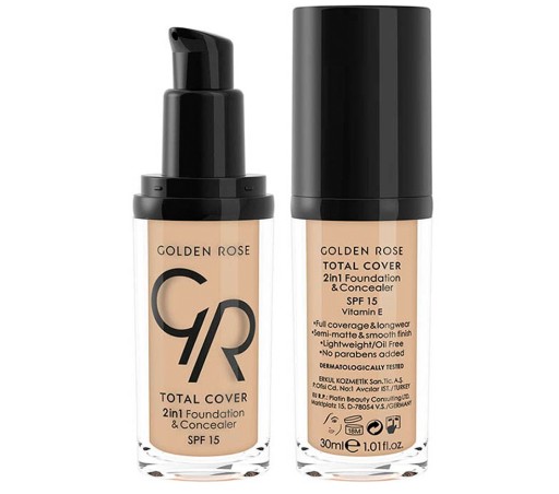 GOLDEN ROSE TOTAL COVER COVERING FOUNDATION AND CONCEALER 2 in 1 NO 05 Cool Sand.