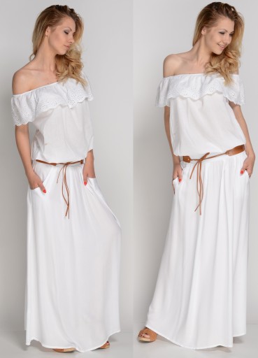 Красивая длинная юбка SUMMER WHITE BOHO MAXI