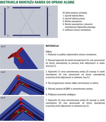 Монтажная рамка для светодиодной панели ALGINE 120x30, накладной монтаж